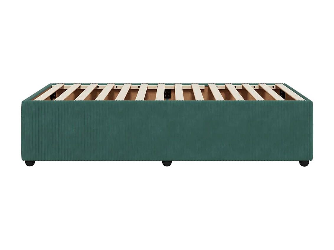 Cadre de lit sans matelas vert foncé 90x200 cm velours