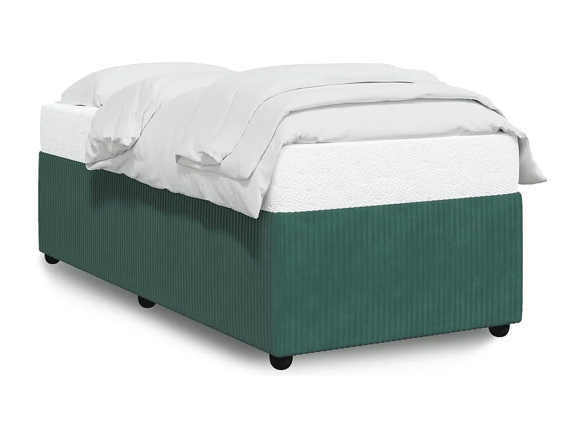 Cadre de lit sans matelas vert foncé 90x200 cm velours