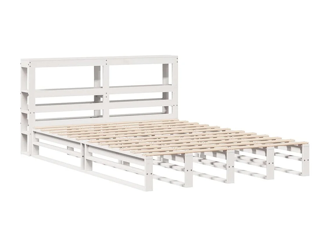 Cadre de lit sans matelas blanc 140x190 cm bois de pin massif