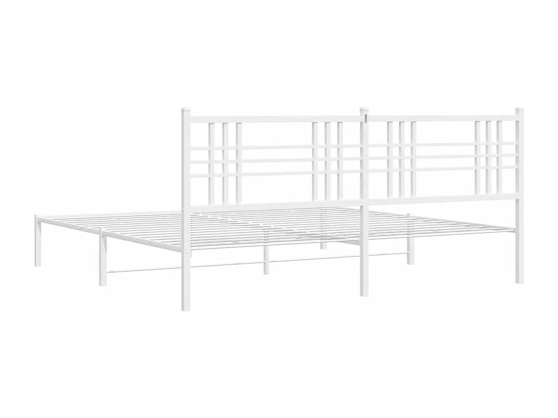 Giroletto con Testiera Metallo Bianco 180x200 cm