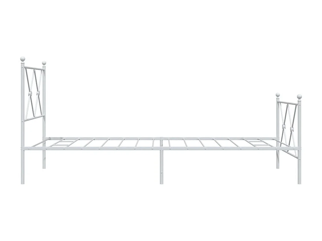 Bedframe met hoofd- en voeteneinde metaal wit 90x190 cm