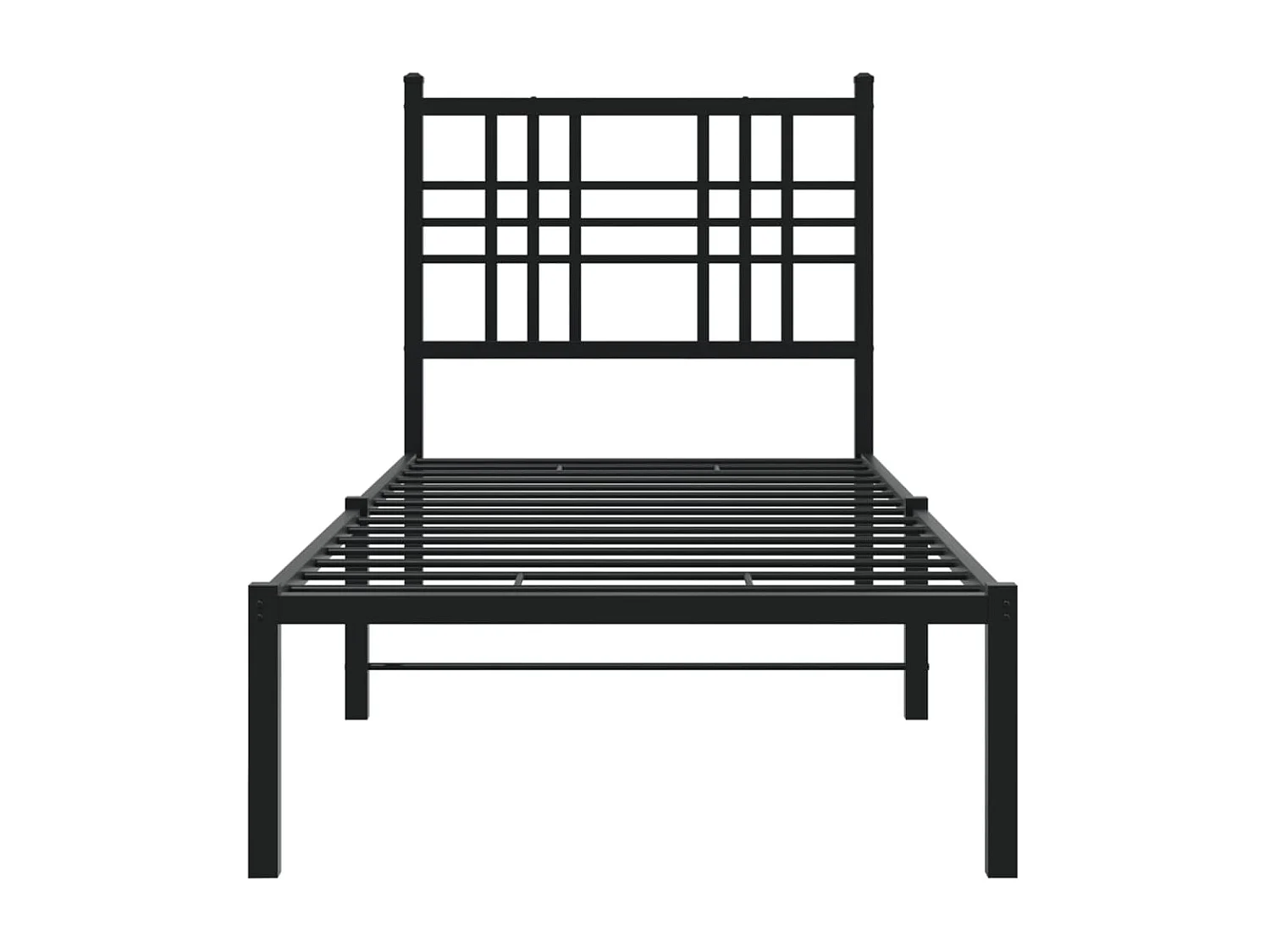 Estrutura de cama metal s/ colchão c/ cabeceira 75x190 cm preto