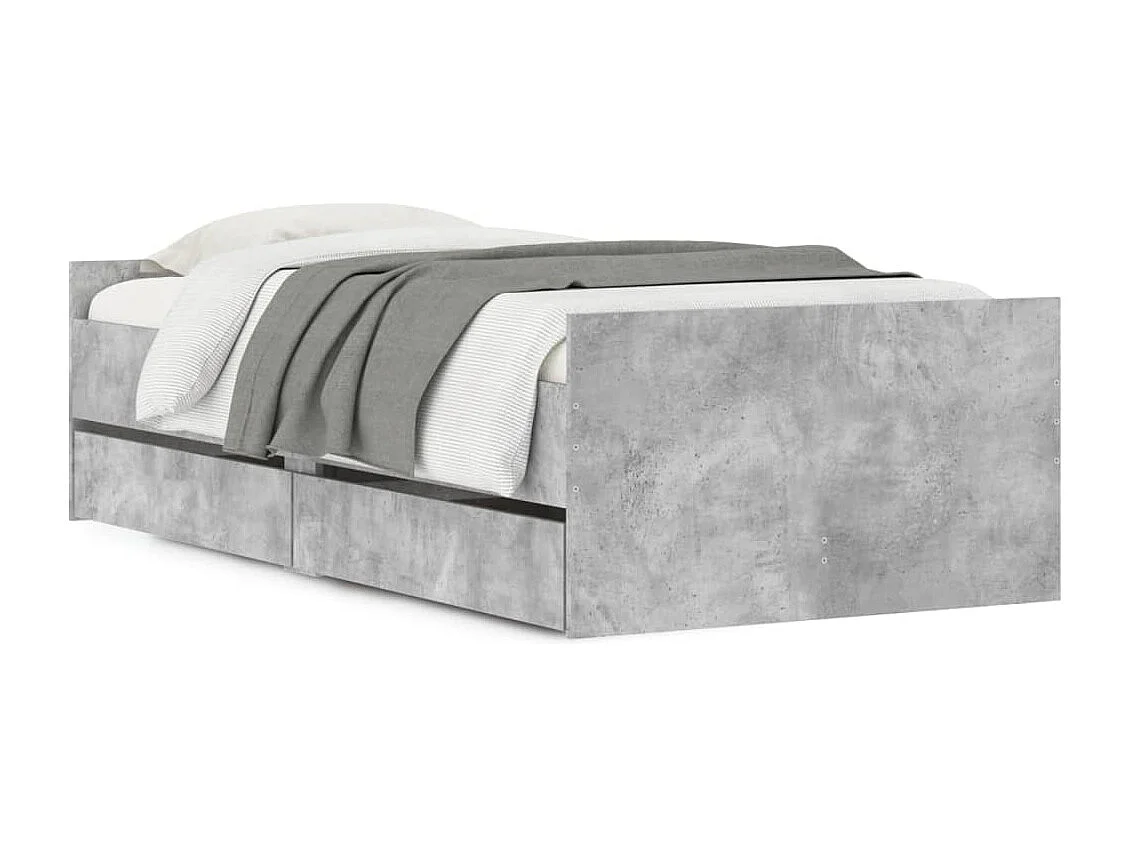 Giroletto con Cassetti Grigio Cemento 90x200 cm