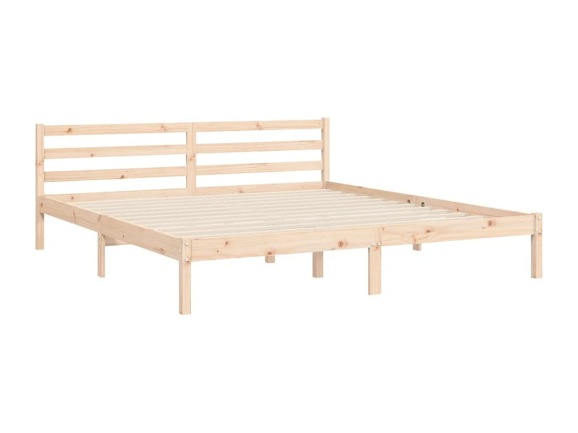 Estructura de cama de matrimonio con cabecero madera maciza
