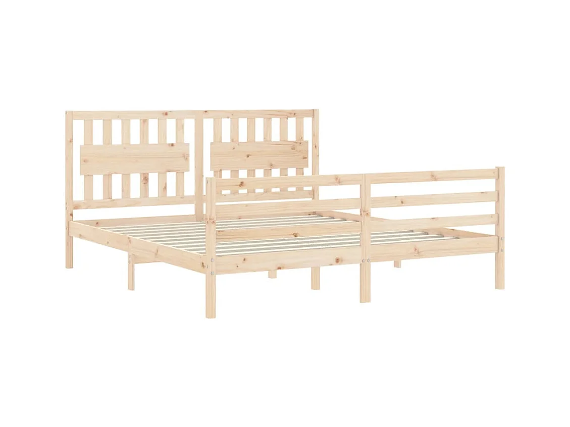 Giroletto con Testiera Super King Size in Legno Massello