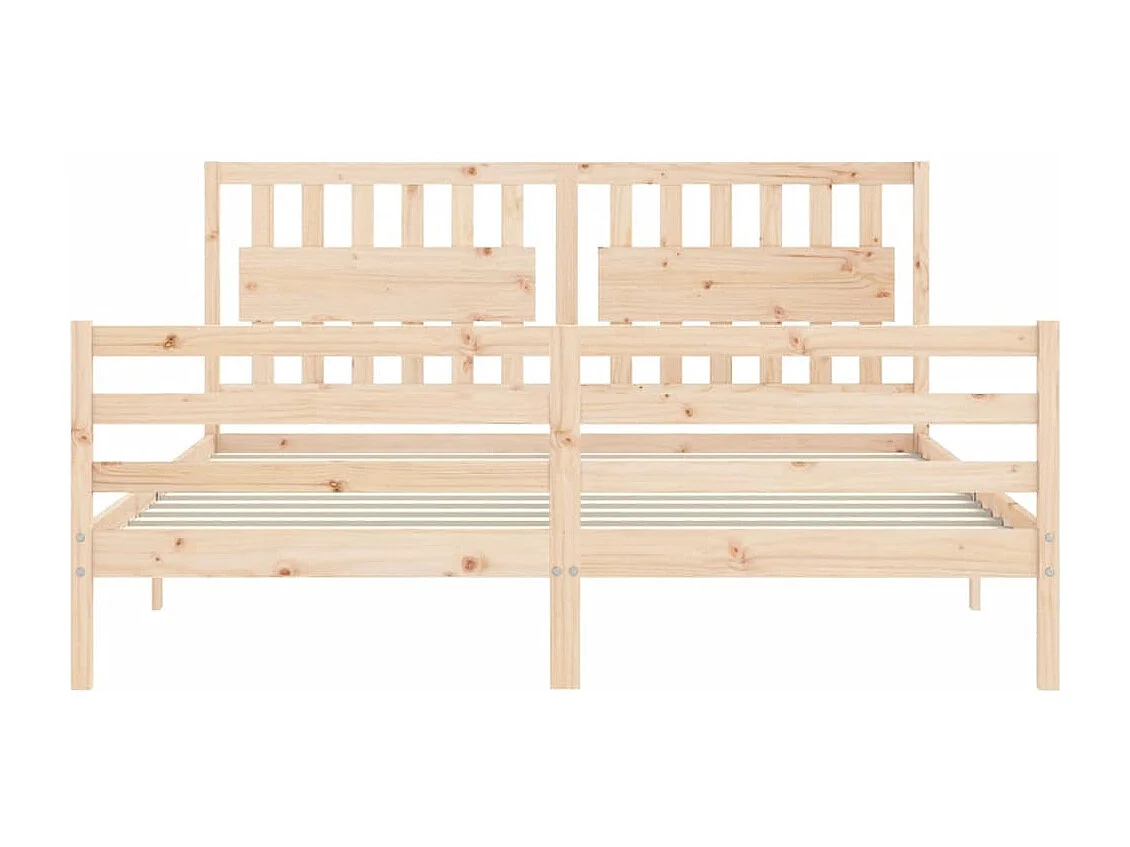 Giroletto con Testiera Super King Size in Legno Massello