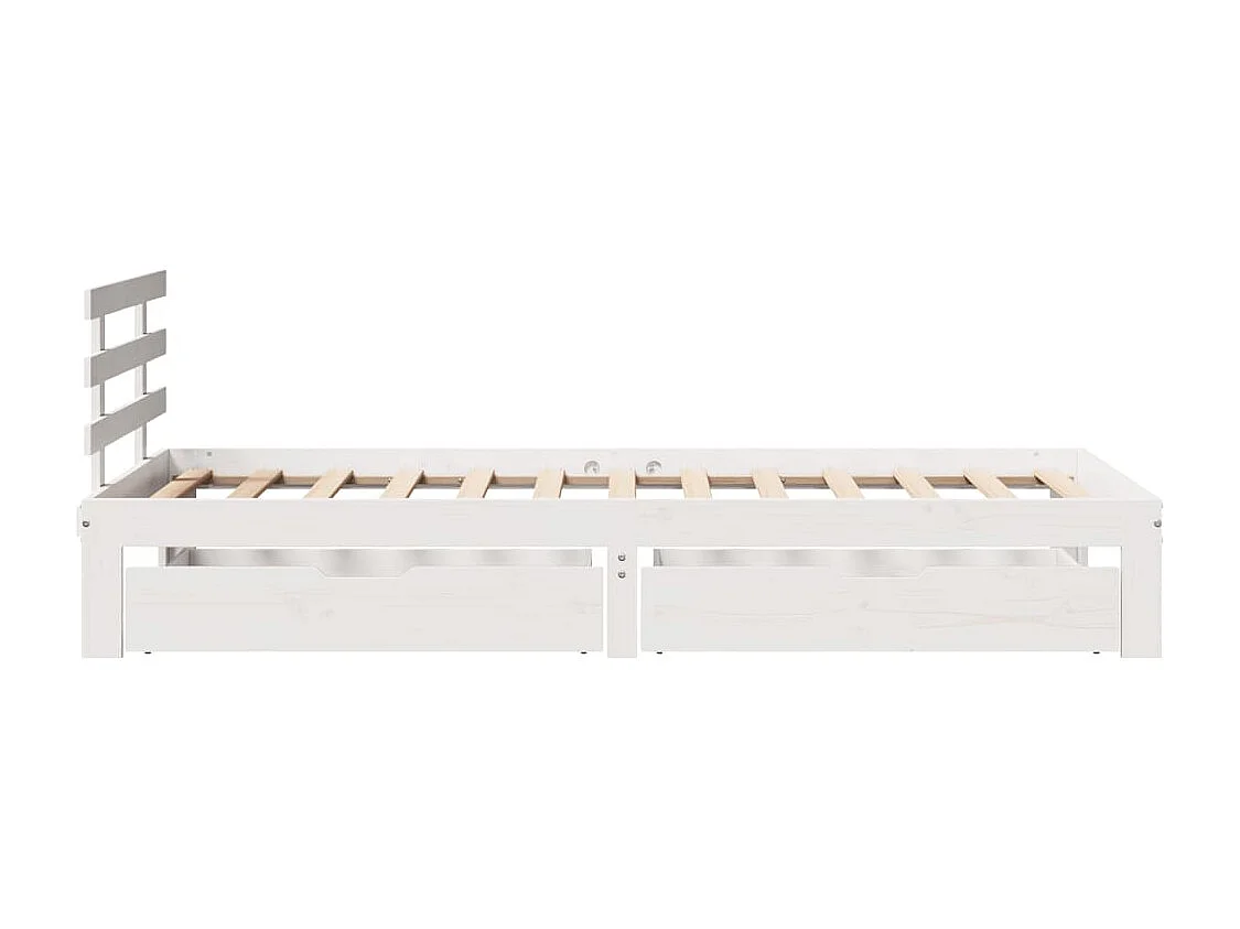 Cadre de lit avec tiroirs sans matelas blanc 90x190 cm