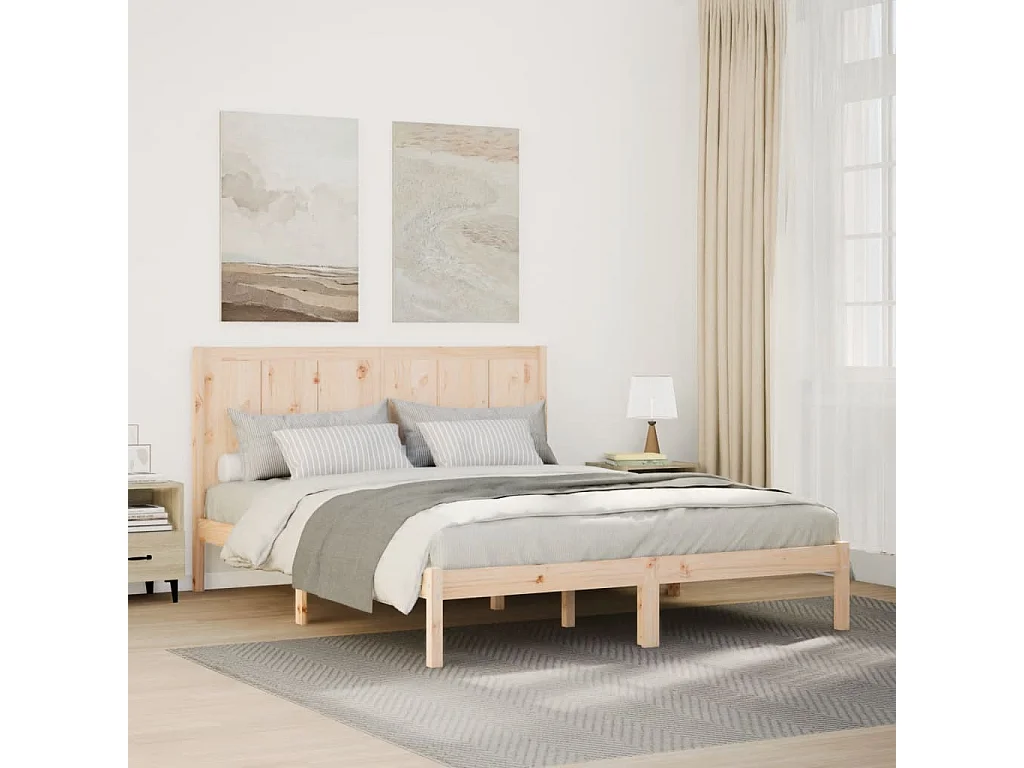 Cadre de lit extra long sans matelas 160x210 cm bois massif