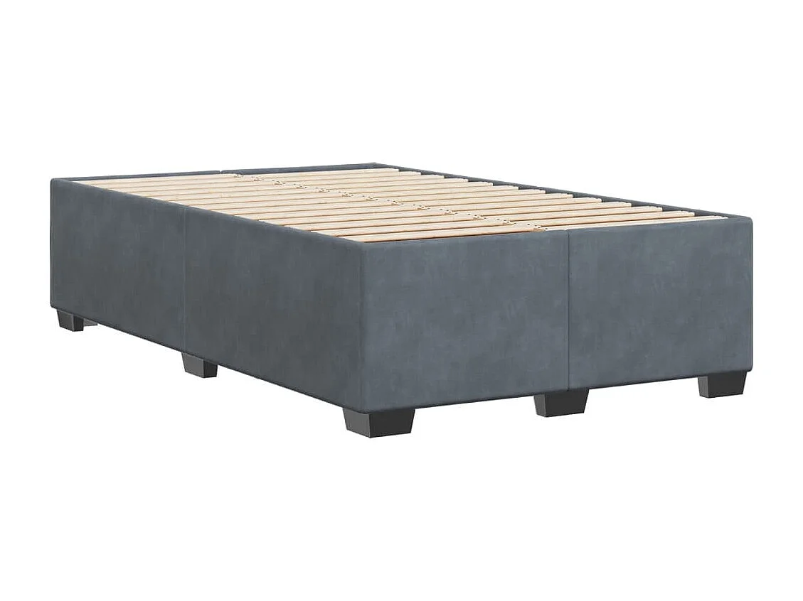 Cadre de lit sans matelas gris foncé 120x190 cm velours