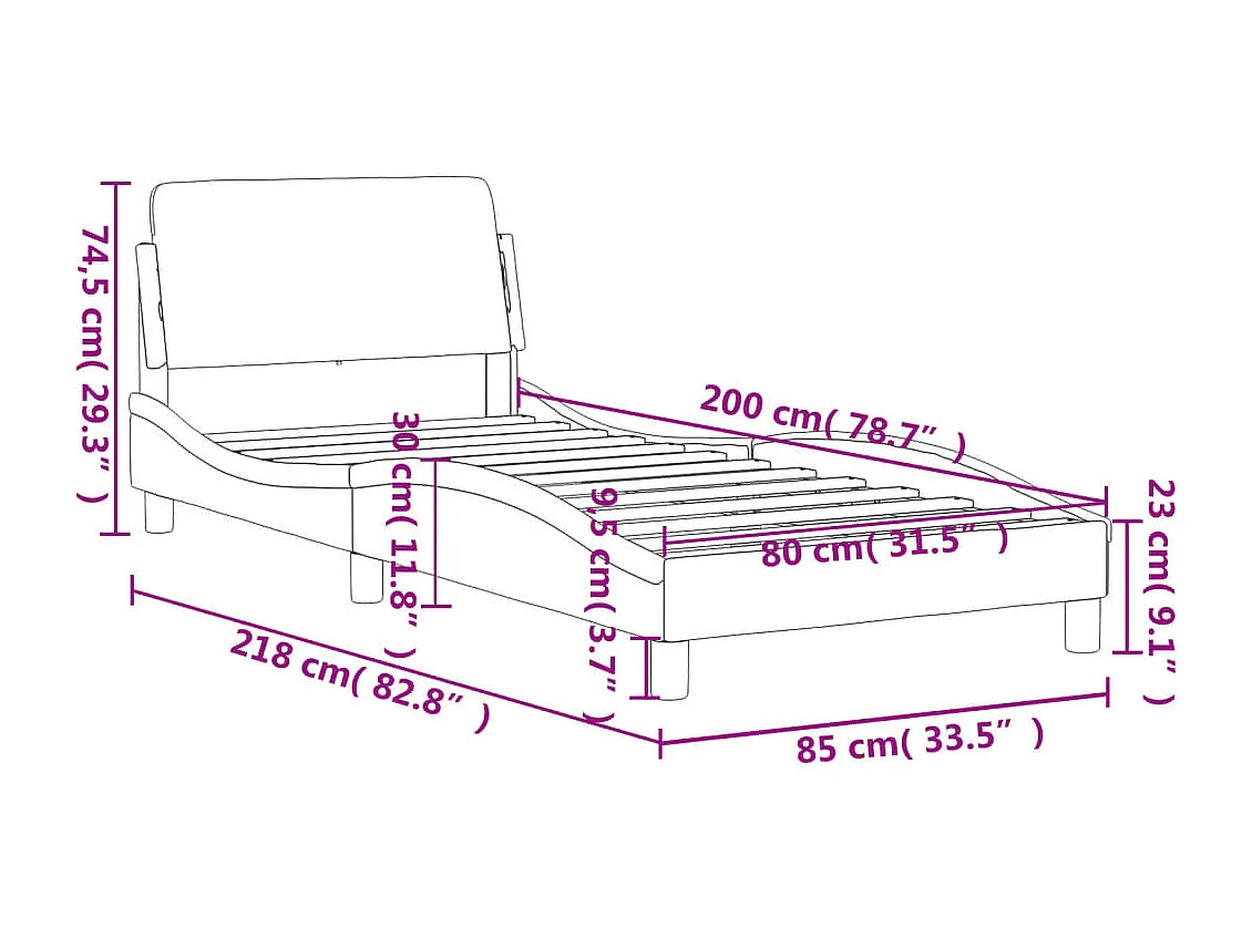 Bedframe zonder matras 80x200 cm fluweel lichtgrijs
