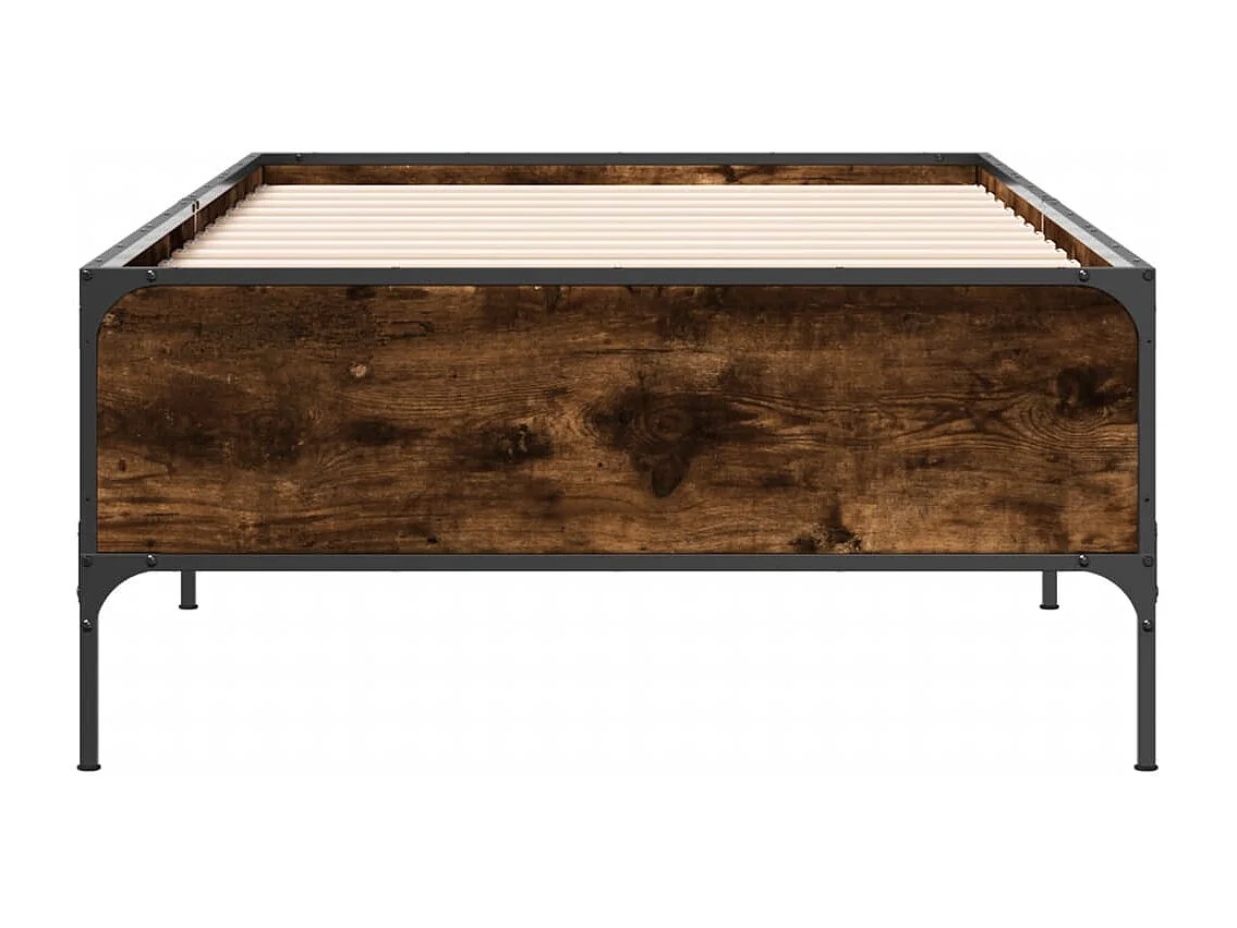 Bettgestell Räuchereiche 90x200 cm Holzwerkstoff und Metall