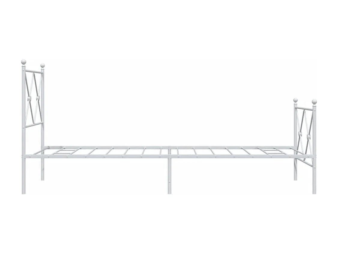 Estrutura de cama com cabeceira e pés 80x200 cm metal branco