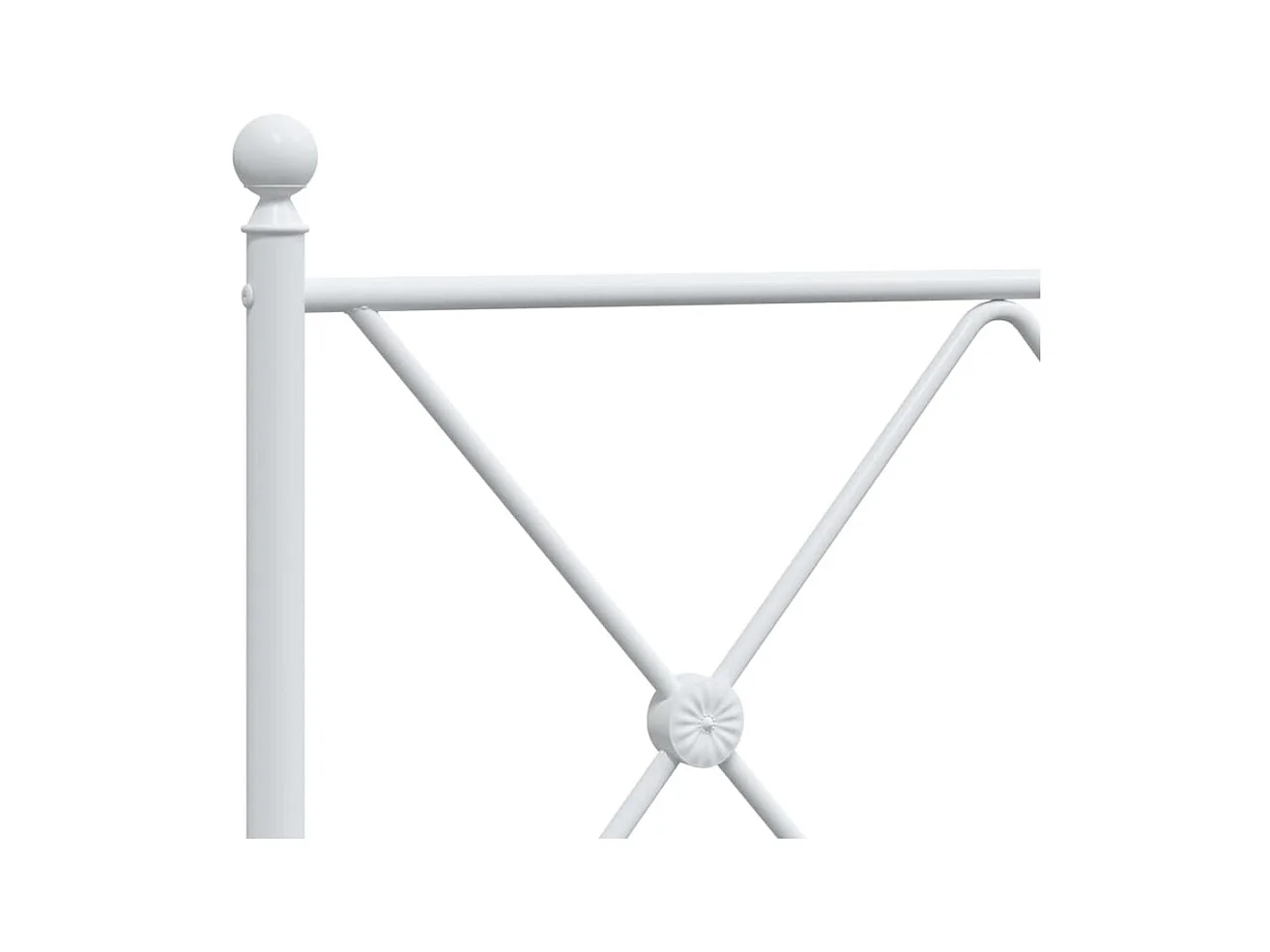 Cadre de lit métal sans matelas avec pied de lit blanc 80x200cm
