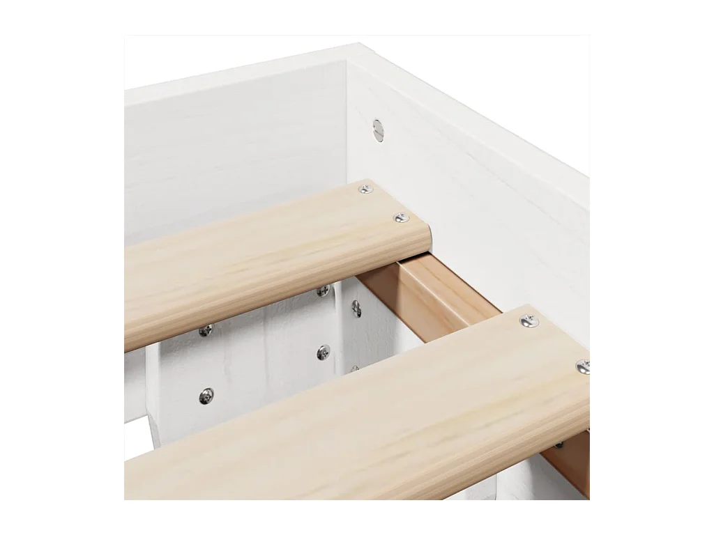 Cadre de lit sans matelas blanc 120x200 cm bois de pin massif