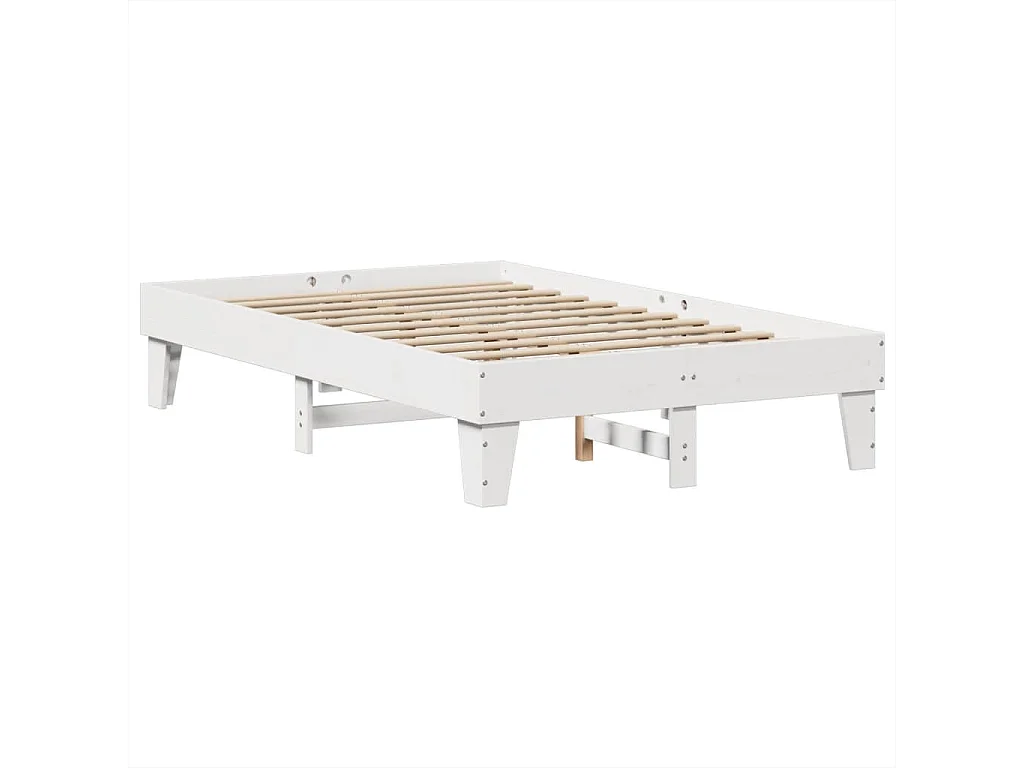 Cadre de lit sans matelas blanc 120x200 cm bois de pin massif
