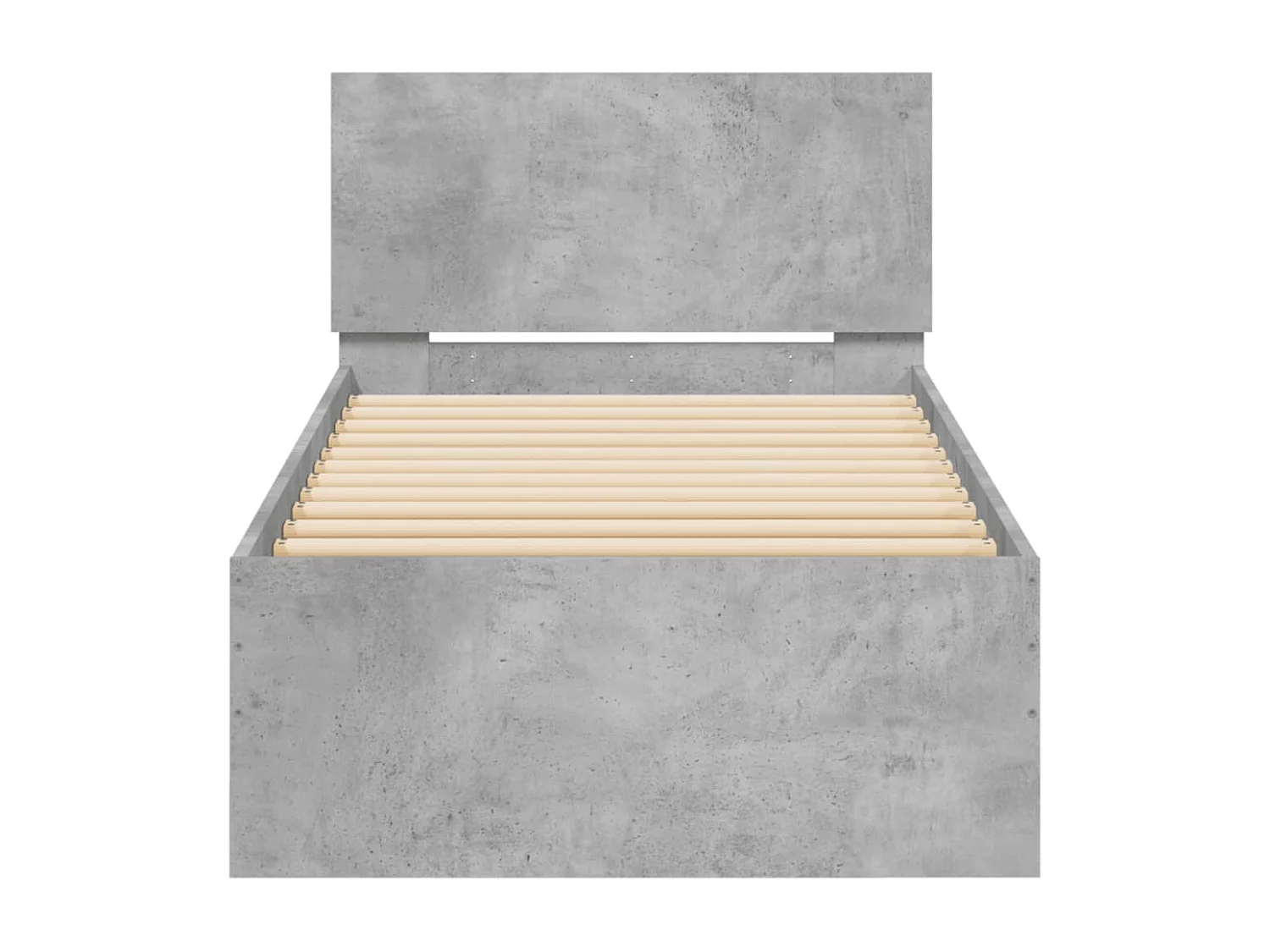 Cadre de lit sans matelas avec tête de lit gris béton 90x200 cm