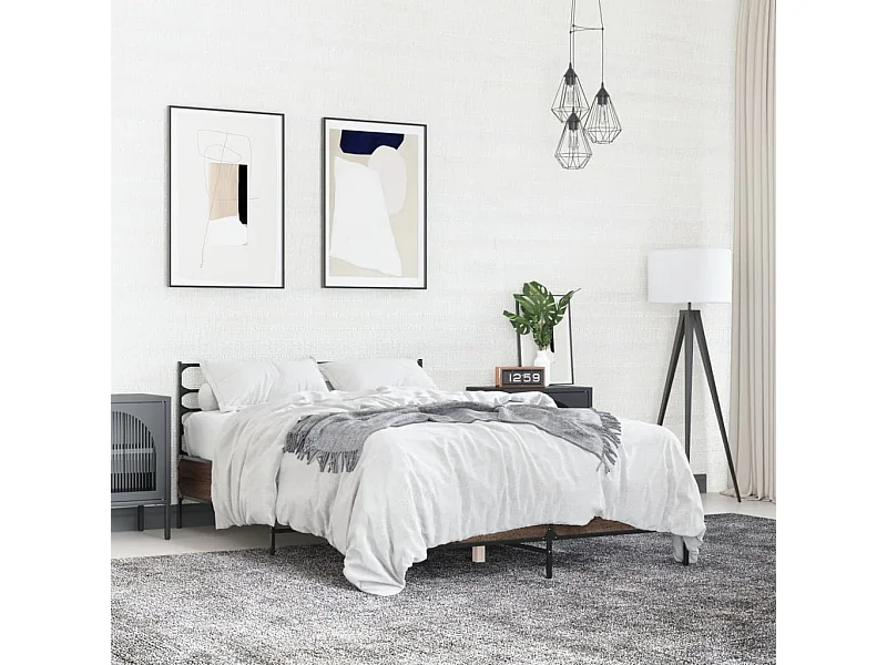 Cadre de lit sans matelas chêne marron 140x200 cm