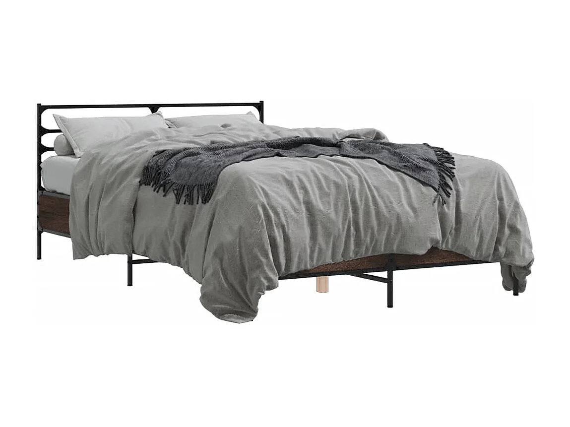 Cadre de lit sans matelas chêne marron 140x200 cm