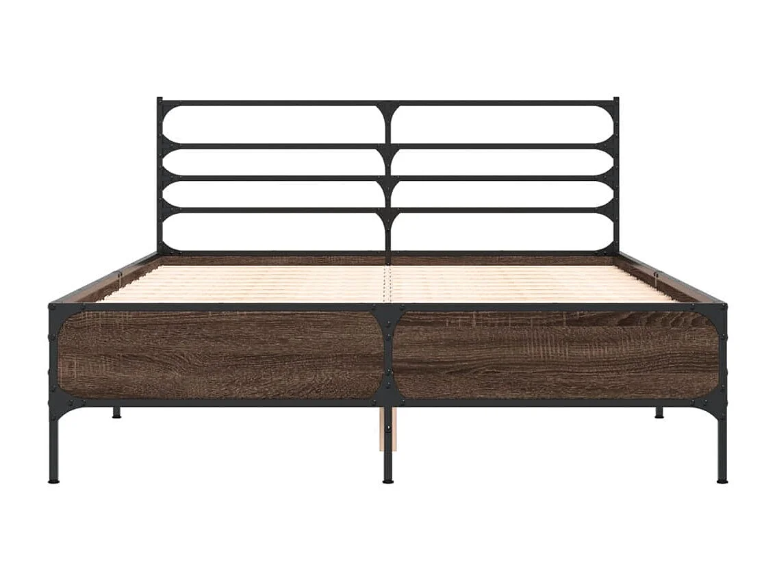 Cadre de lit sans matelas chêne marron 140x200 cm