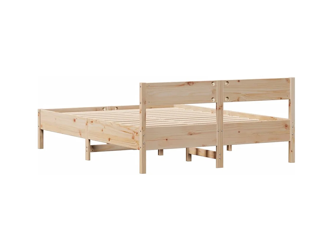 Cadre de lit sans matelas 140x200 cm bois massif de pin