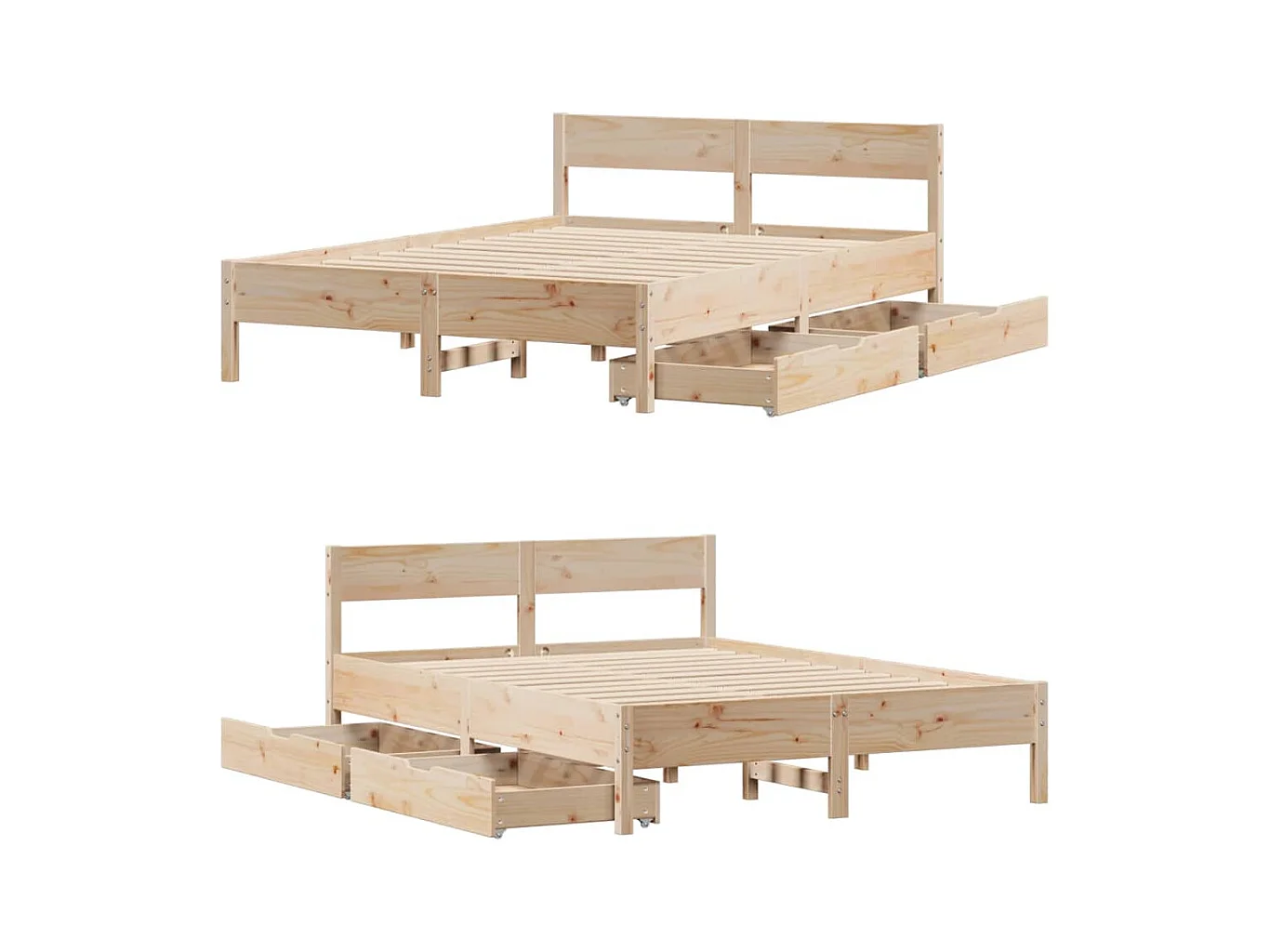 Cadre de lit sans matelas 140x200 cm bois massif de pin