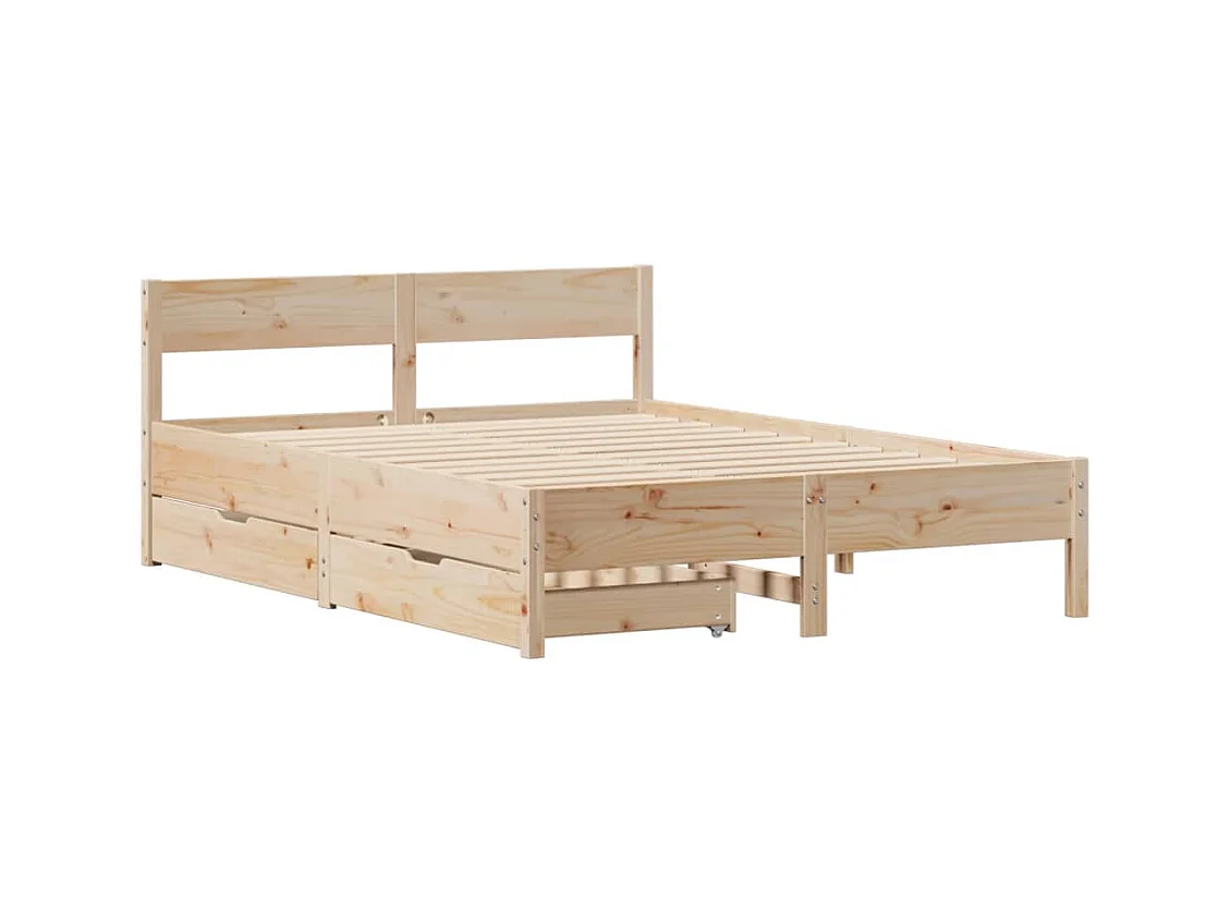 Cadre de lit sans matelas 140x200 cm bois massif de pin