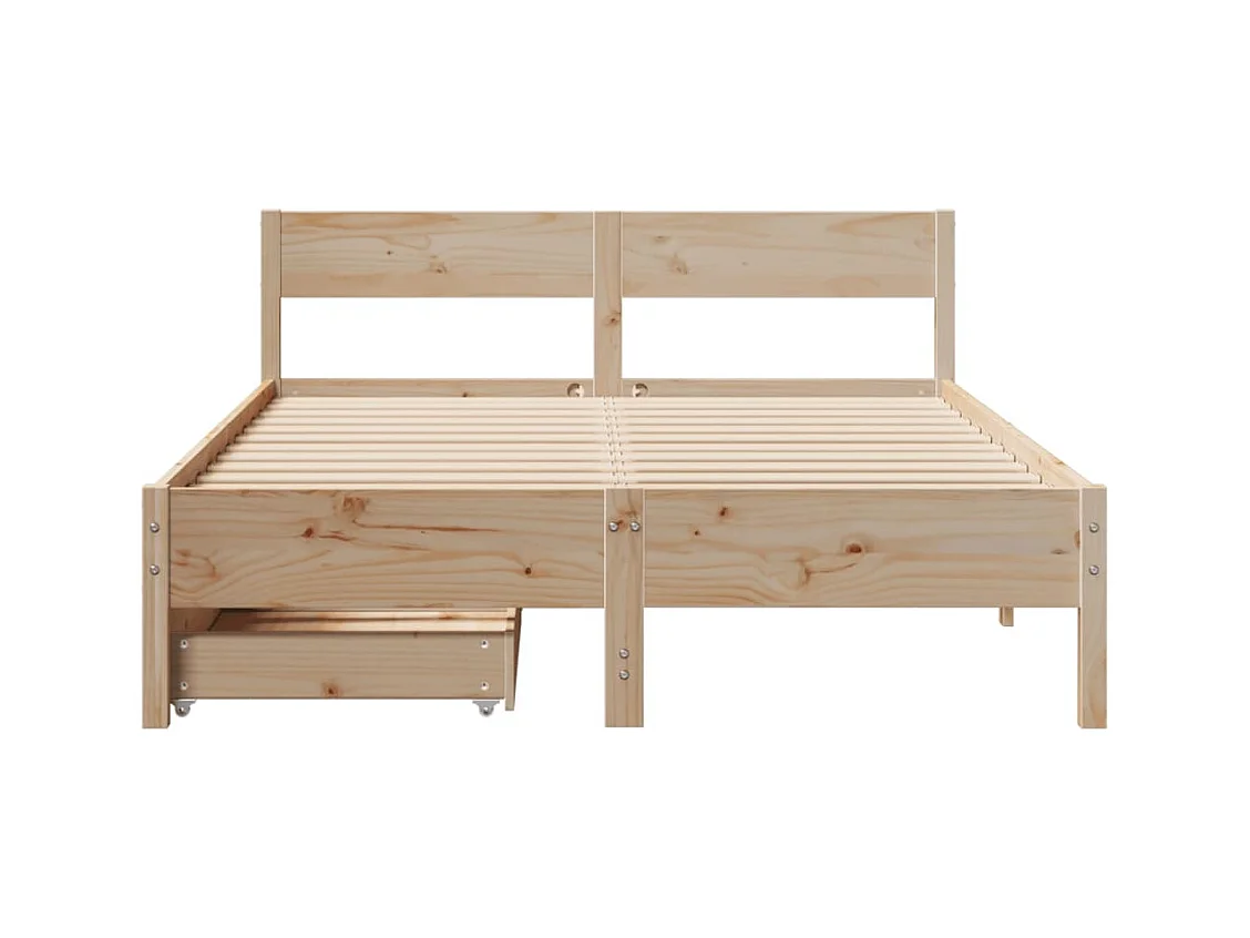 Cadre de lit sans matelas 140x200 cm bois massif de pin