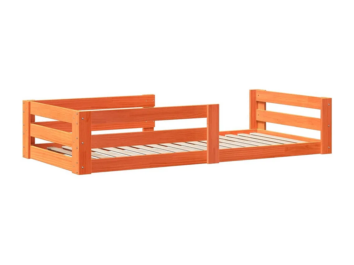 Letto senza Materasso Marrone Cera 100x200 cm in Legno di Pino