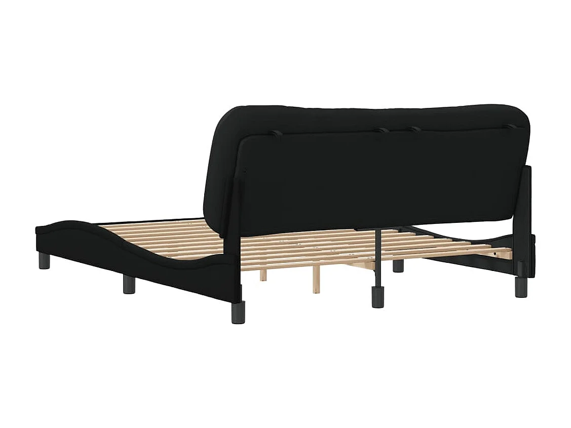 Estrutura de cama sem colchão 160x200 cm tecido preto