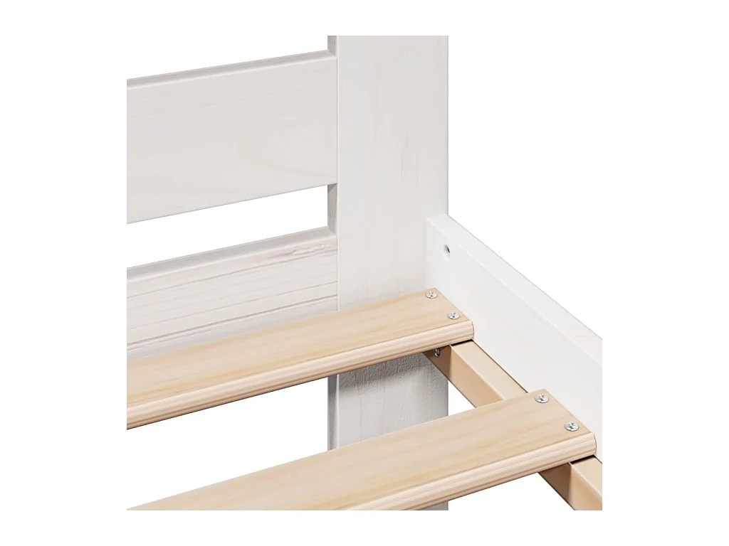 Cadre de lit sans matelas blanc 120x200 cm bois de pin massif