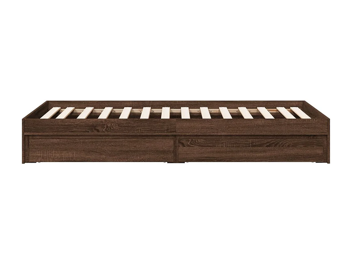 Bettgestell mit Schubladen Braun Eichen-Optik 90x200 cm