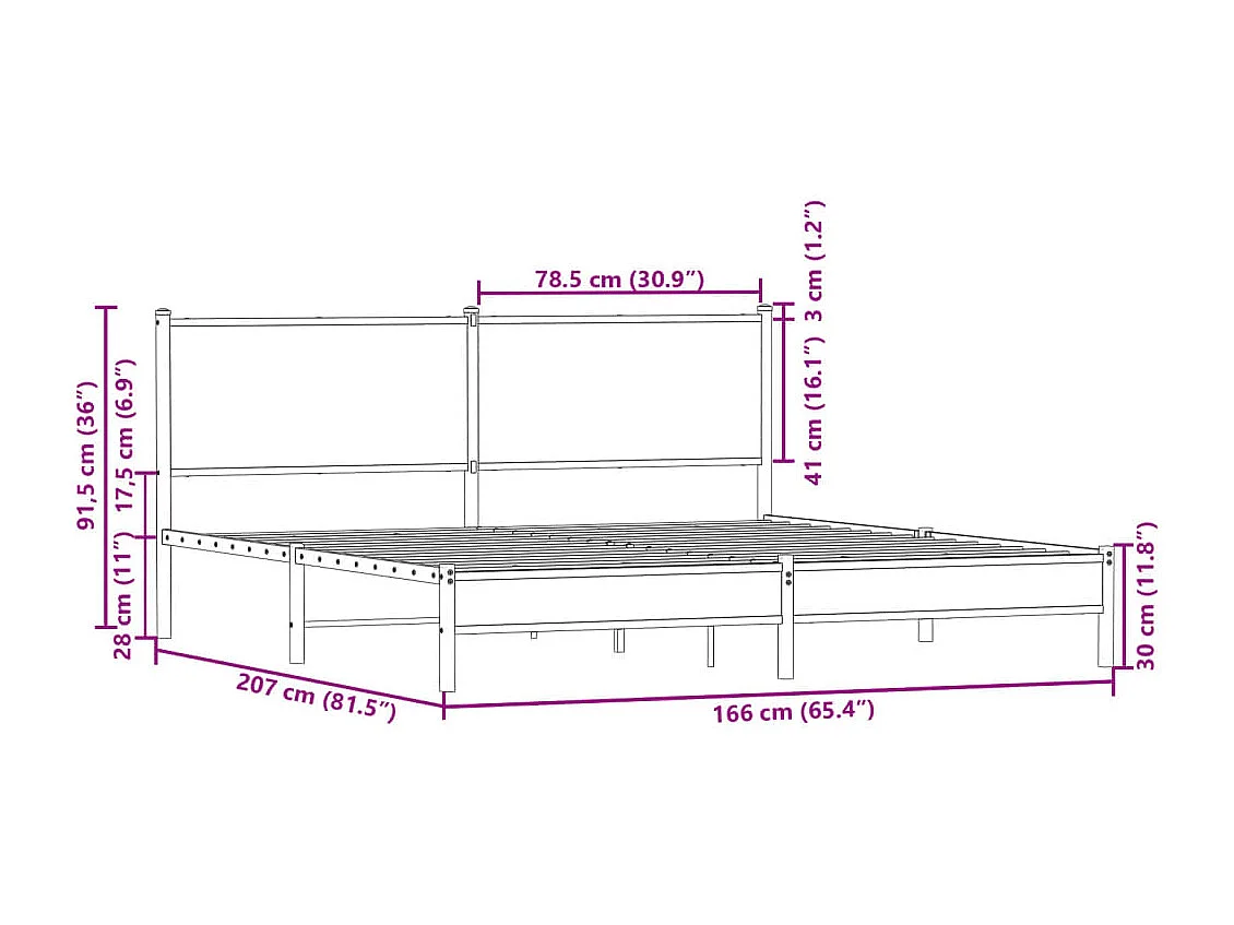 Cadre de lit sans matelas noir 80x200 cm tissu