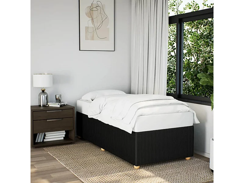 Cadre de lit sans matelas noir 80x200 cm tissu