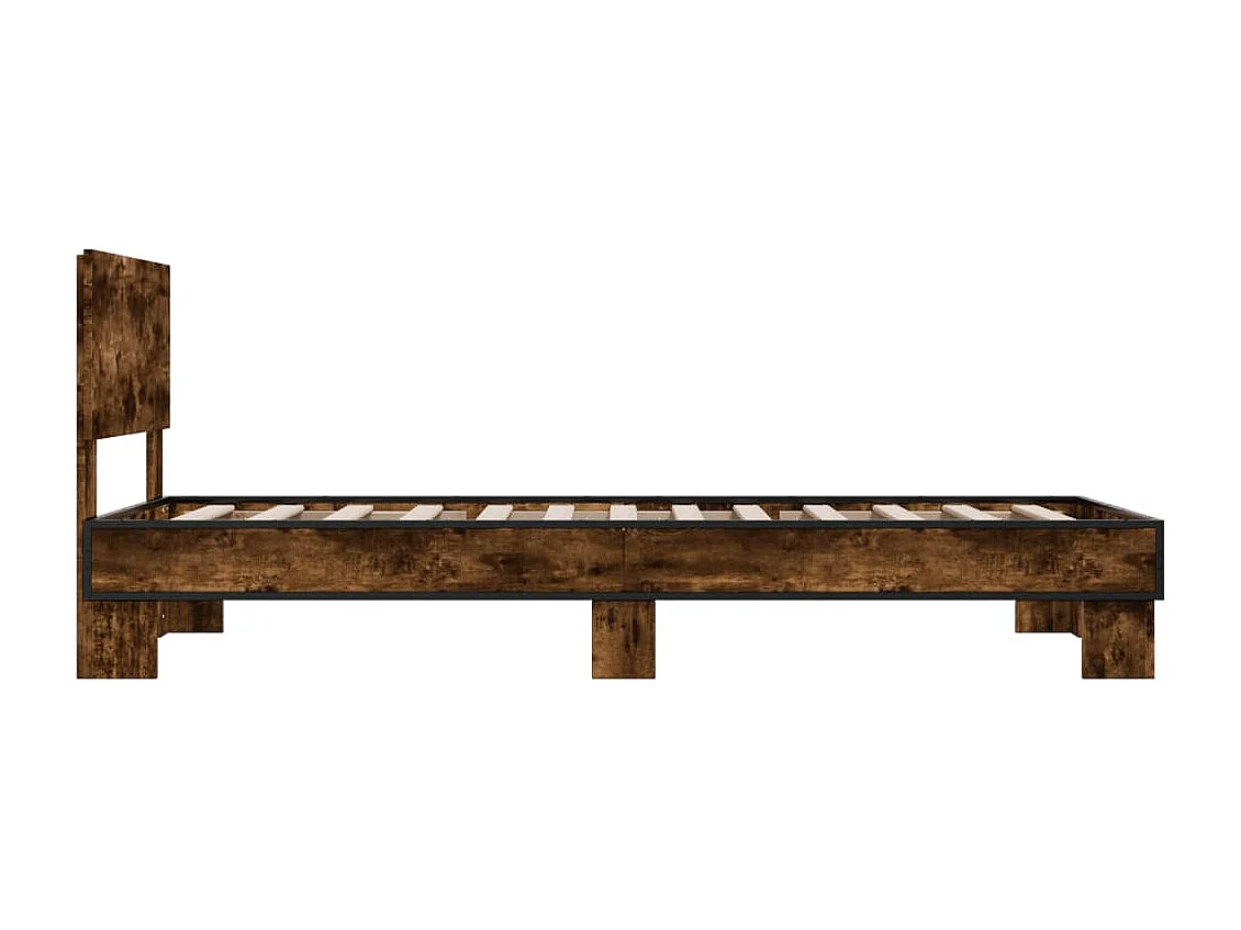 Cadre de lit sans matelas chêne fumé 90x200 cm