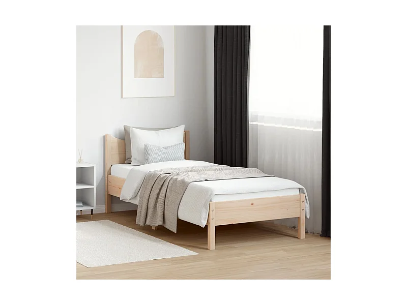 Massivholzbett ohne Matratze 75x190 cm Kiefernholz