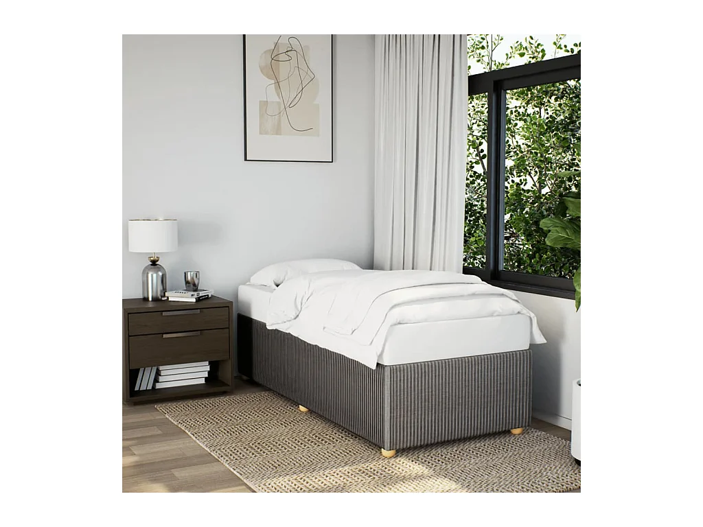 Estrutura de cama 90x200 cm tecido cinza-acastanhado