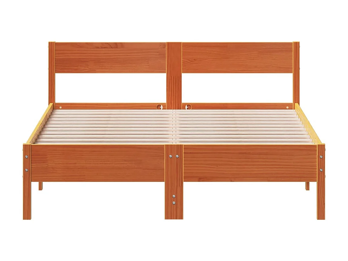 Cadre de lit sans matelas cire marron 120x200cm bois pin massif