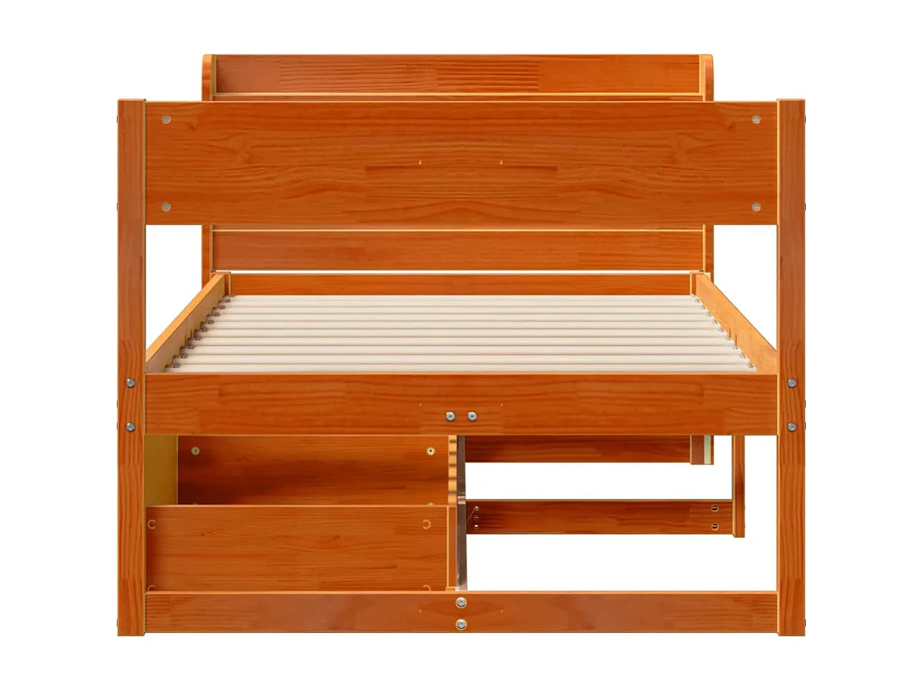 Cadre de lit sans matelas cire marron 90x190 cm bois pin massif