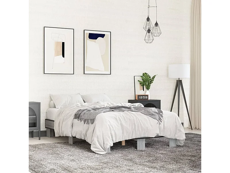 Cadre de lit sans matelas sonoma gris 140x200 cm