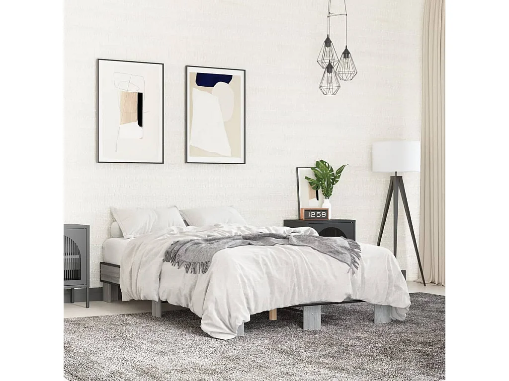Cadre de lit sans matelas sonoma gris 140x200 cm