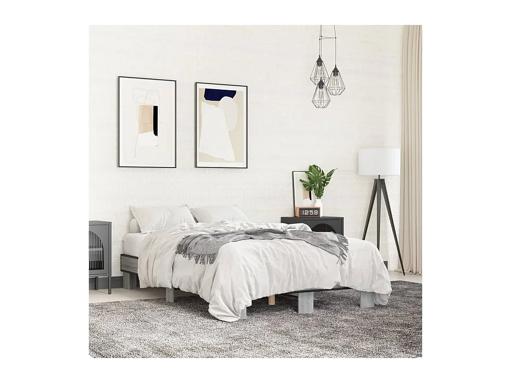 Cadre de lit sans matelas sonoma gris 140x200 cm