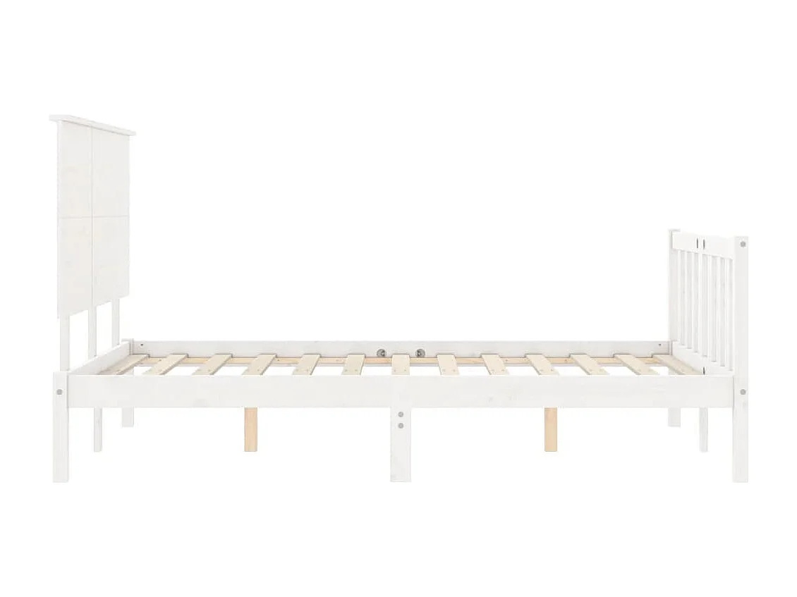 Cama sem colchão 140x190 cm madeira de pinho maciça branco