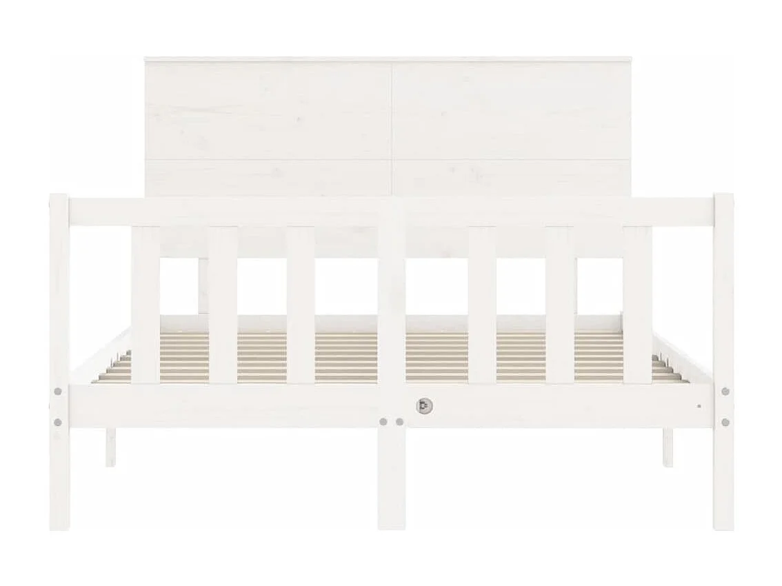 Cadre de lit sans matelas blanc 140x190 cm bois de pin massif
