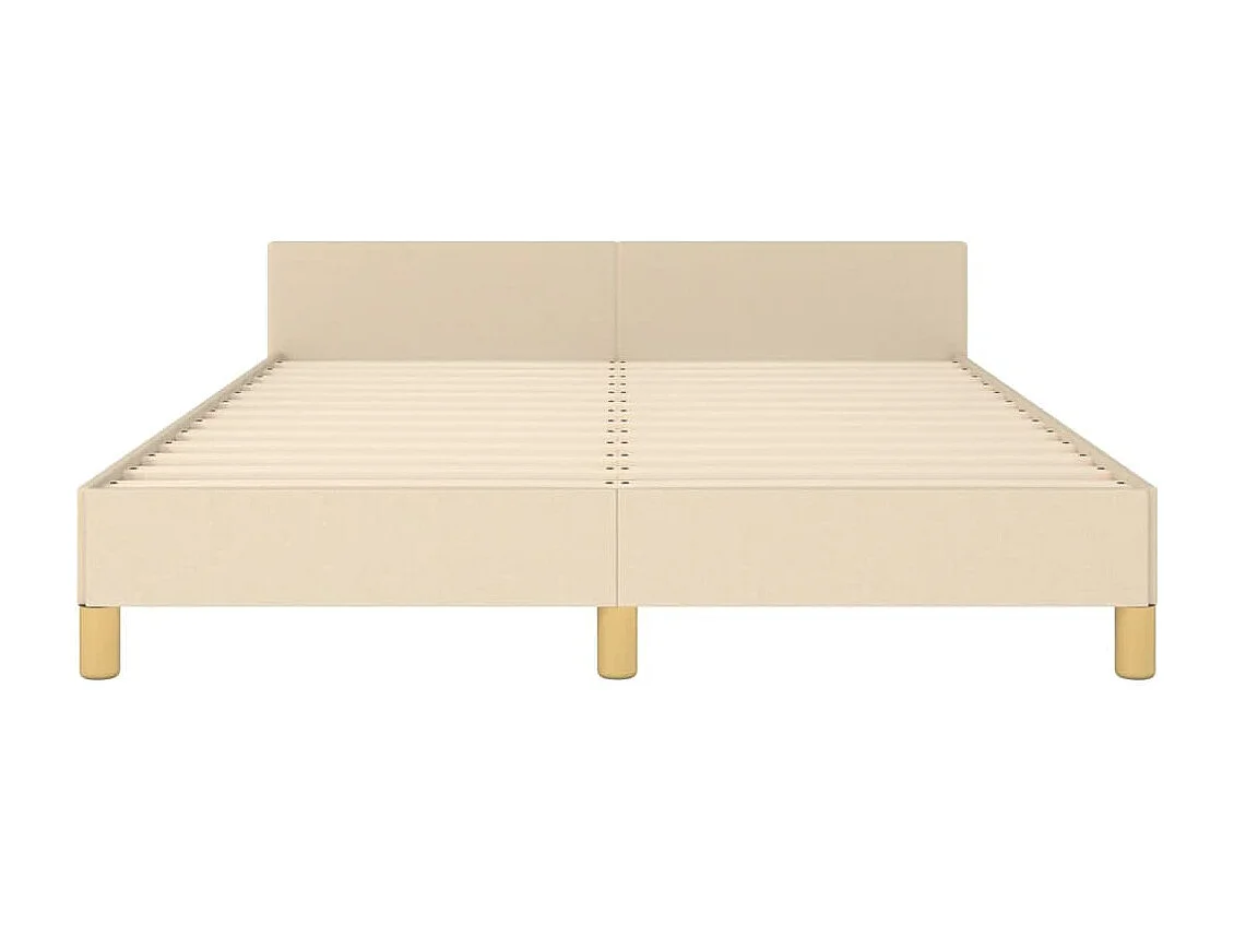 Estrutura de cama sem colchão 140x190 cm tecido cor creme