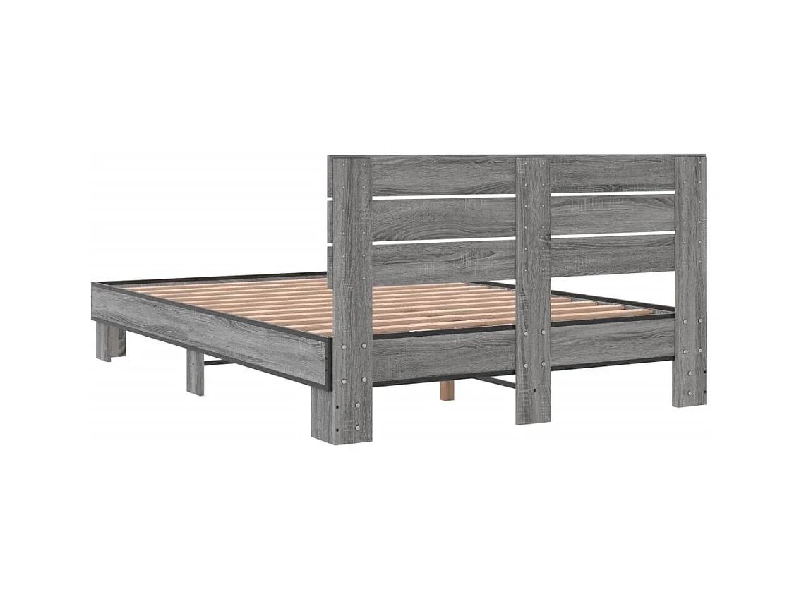 Cadre de lit sans matelas sonoma gris 120x200 cm