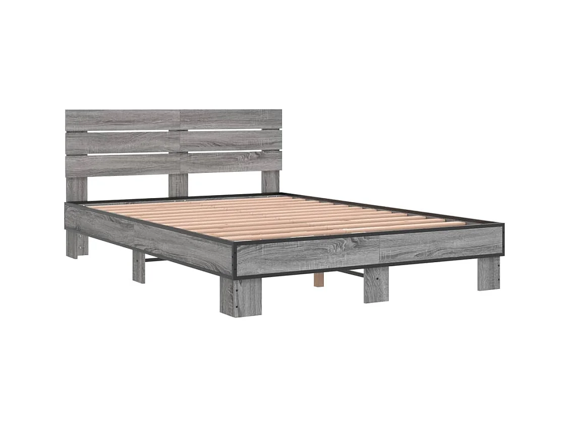 Cadre de lit sans matelas sonoma gris 120x200 cm