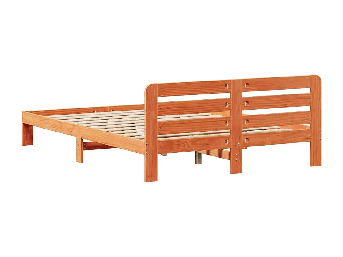Cadre de lit sans matelas cire marron 120x190cm bois pin massif