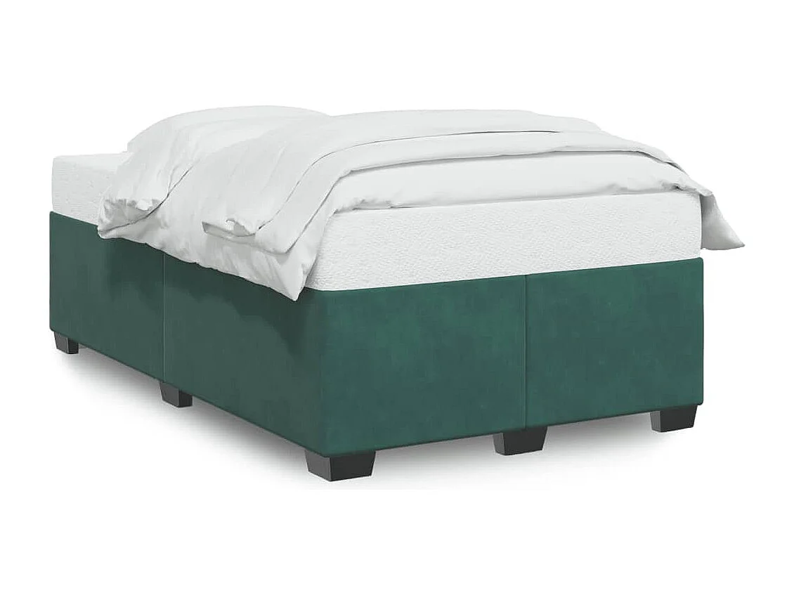 Cadre de lit sans matelas vert foncé 120x200 cm velours
