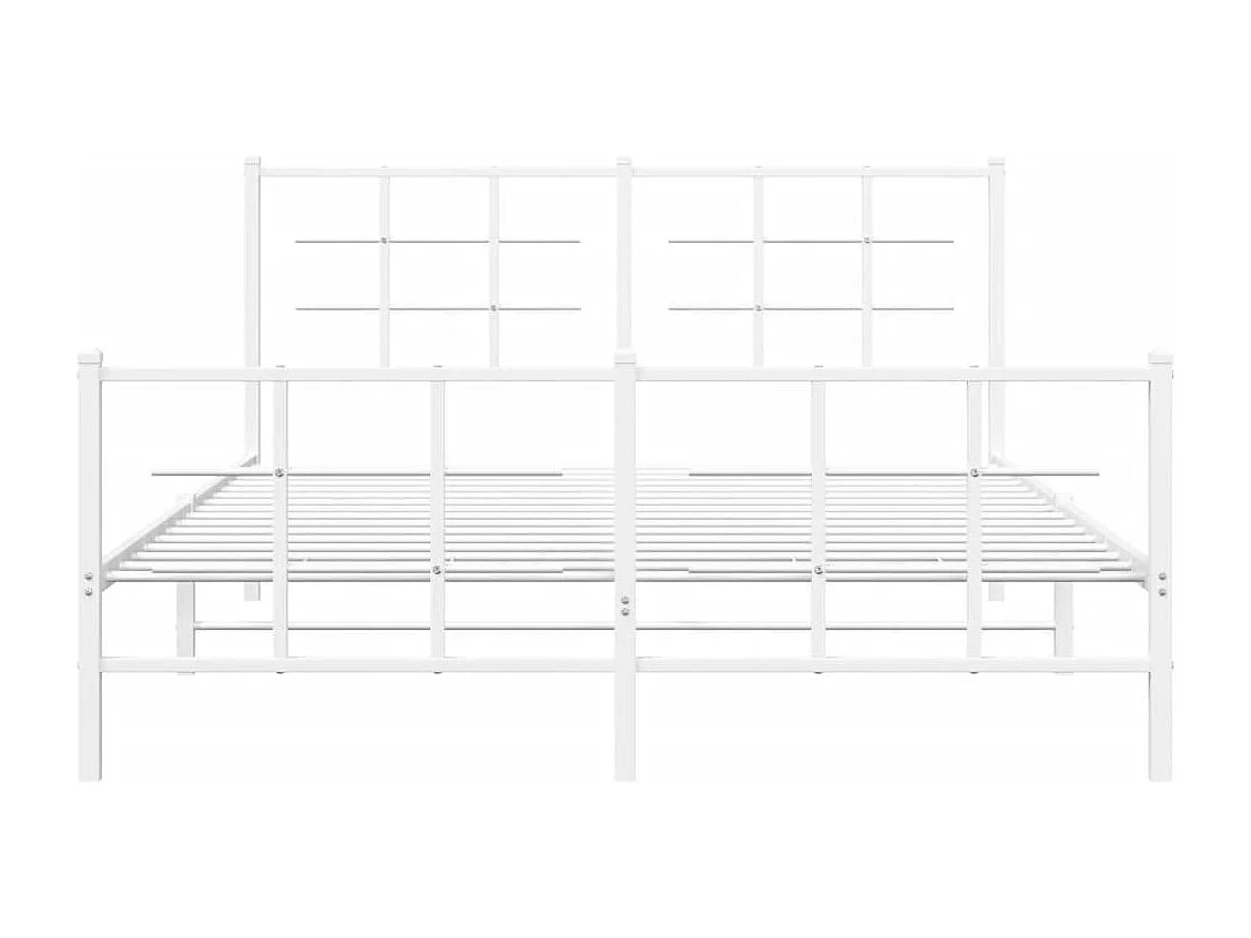 Giroletto con Testiera e Pediera Metallo Bianco 150x200 cm