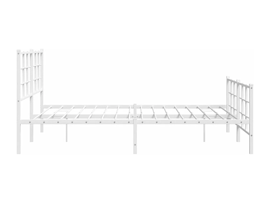 Giroletto con Testiera e Pediera Metallo Bianco 150x200 cm
